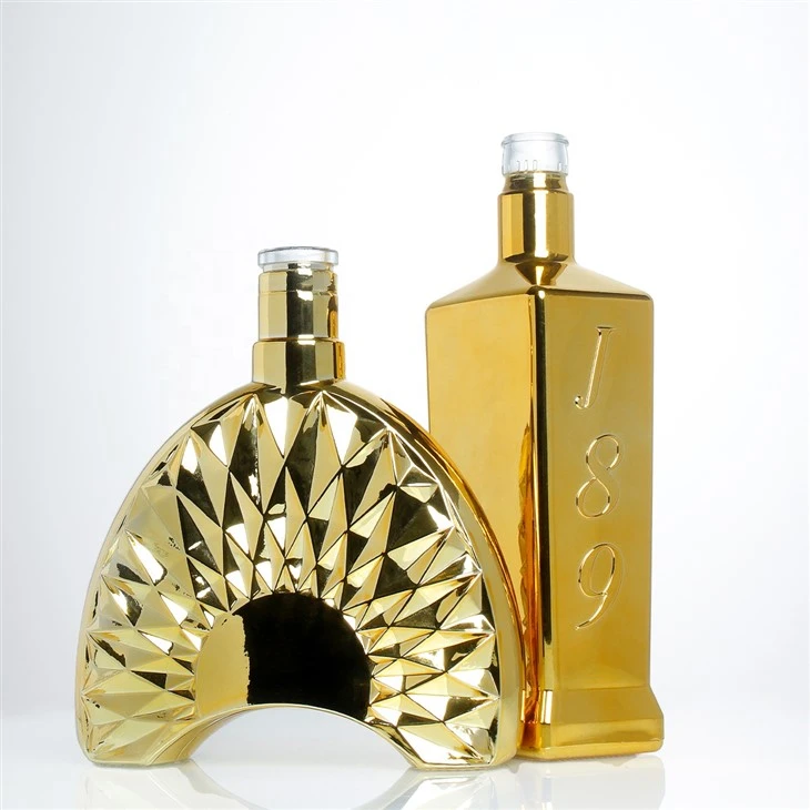 Custom Electroplated Whisky Glass Bottle
