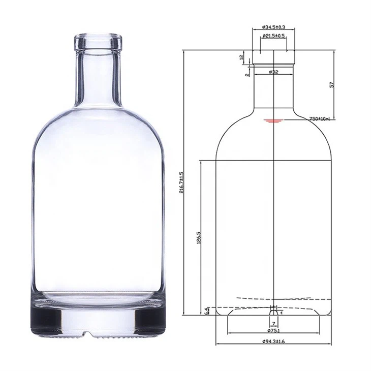 High White Vodka Glass Bottles