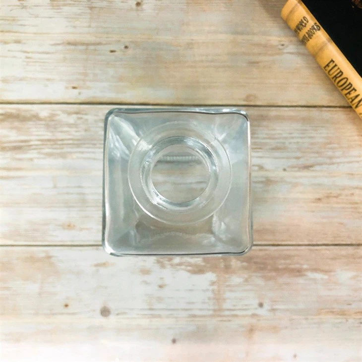 Transparent Square Whiskey Glass Bottle