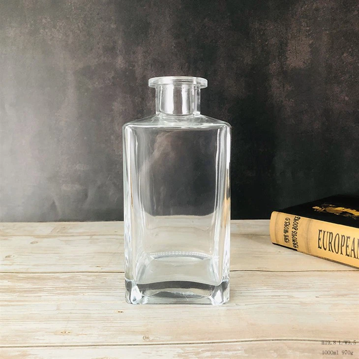 Transparent Square Whiskey Glass Bottle